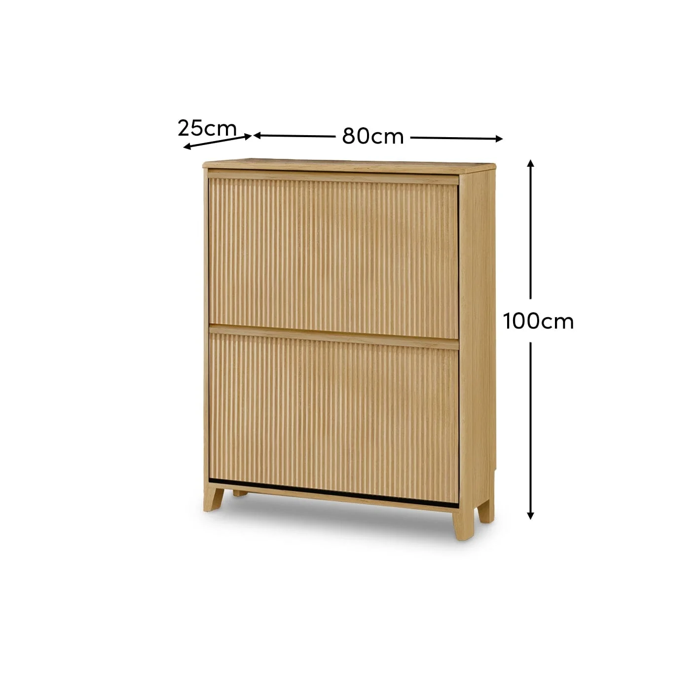 Raleigh Shoe Cabinet - 2 Door - Whitewash - Image 9
