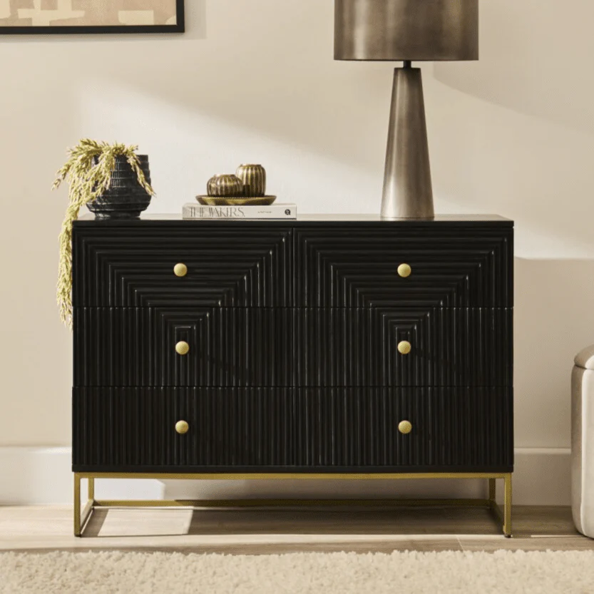 Rayna 6 Drawer Chest of Drawers - Jet Black