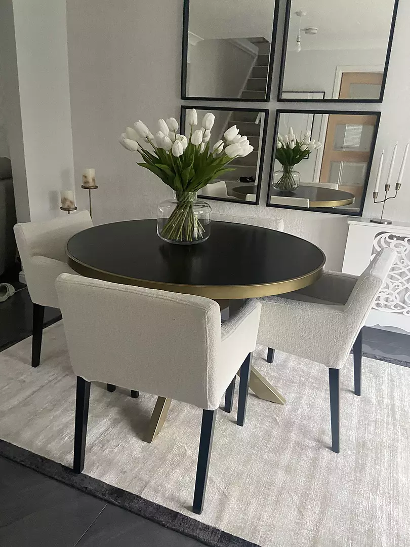 Rayna Jet Black Round Dining Table - Image 5