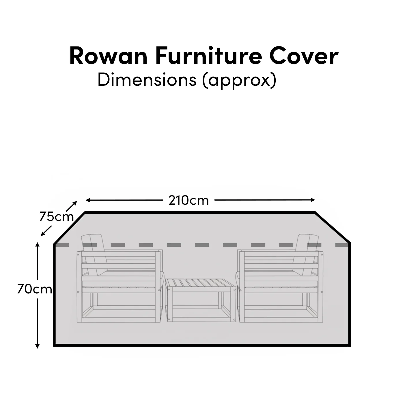 Rectangular Rain Cover 210x75x70cm - Rowan 3 Seater Sofa - Aria 3 Seater Sofa