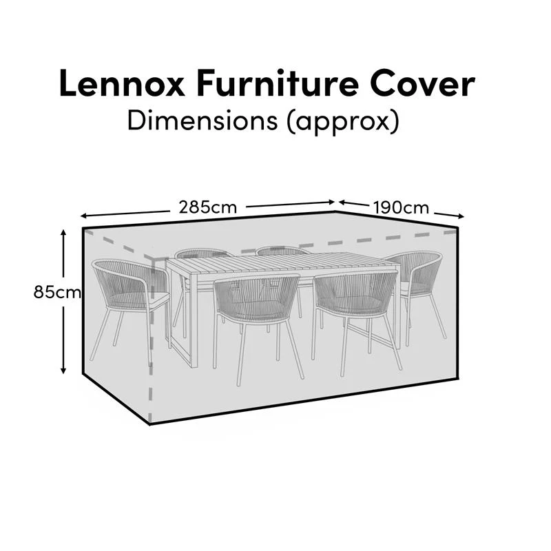 Rectangular Rain Cover 285x190x85cm - Ezra 6-8 Seater - Lennox 6 Seater with Hali Chairs- Palm 6 Seater with Shiro or Nala Chairs - Shiro 6 Seater with Shiro or Nala Chairs - Image 2