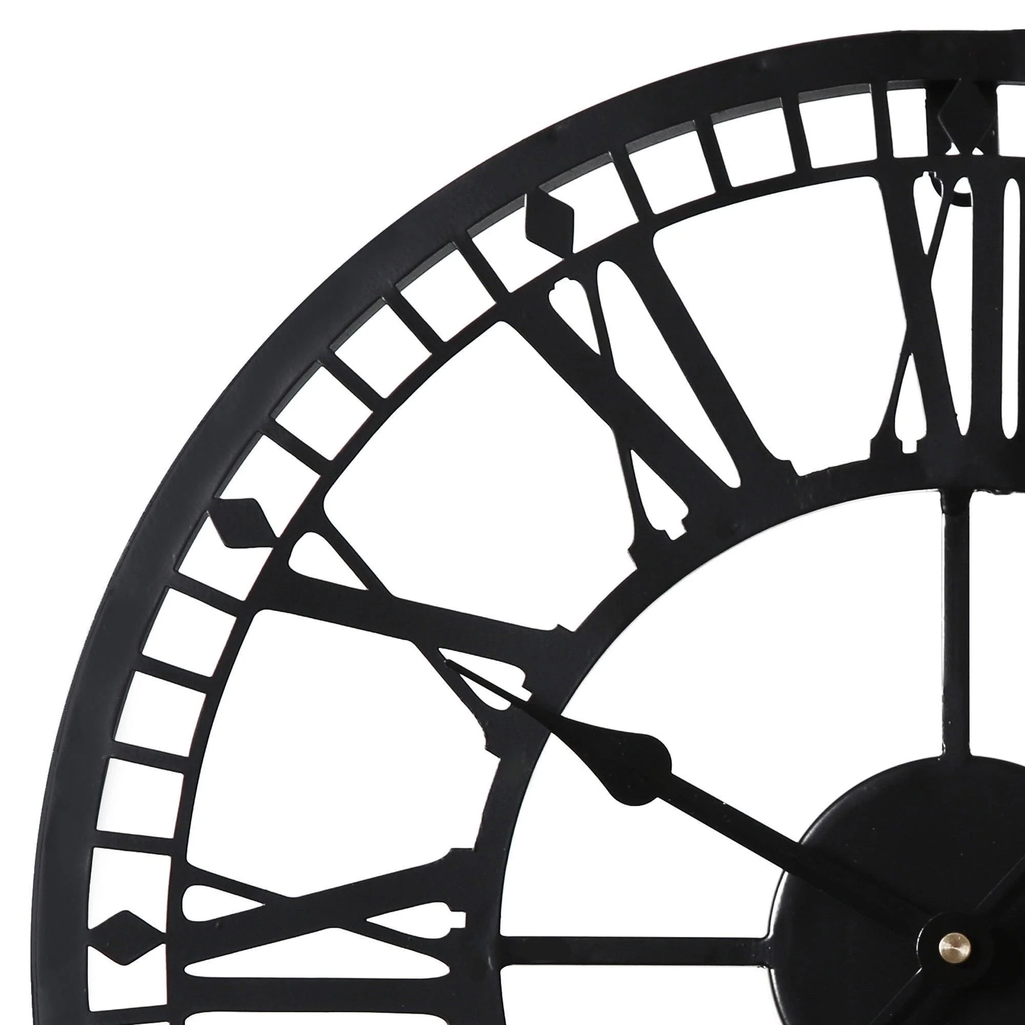 Outlet - Riseley 40Cm Metal Skeleton Wall Clock - Black - Image 5