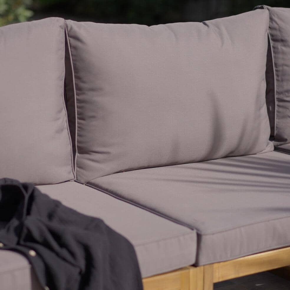 Rowan 4 Seater Wooden Garden Corner Sofa Set - Grey - Image 3