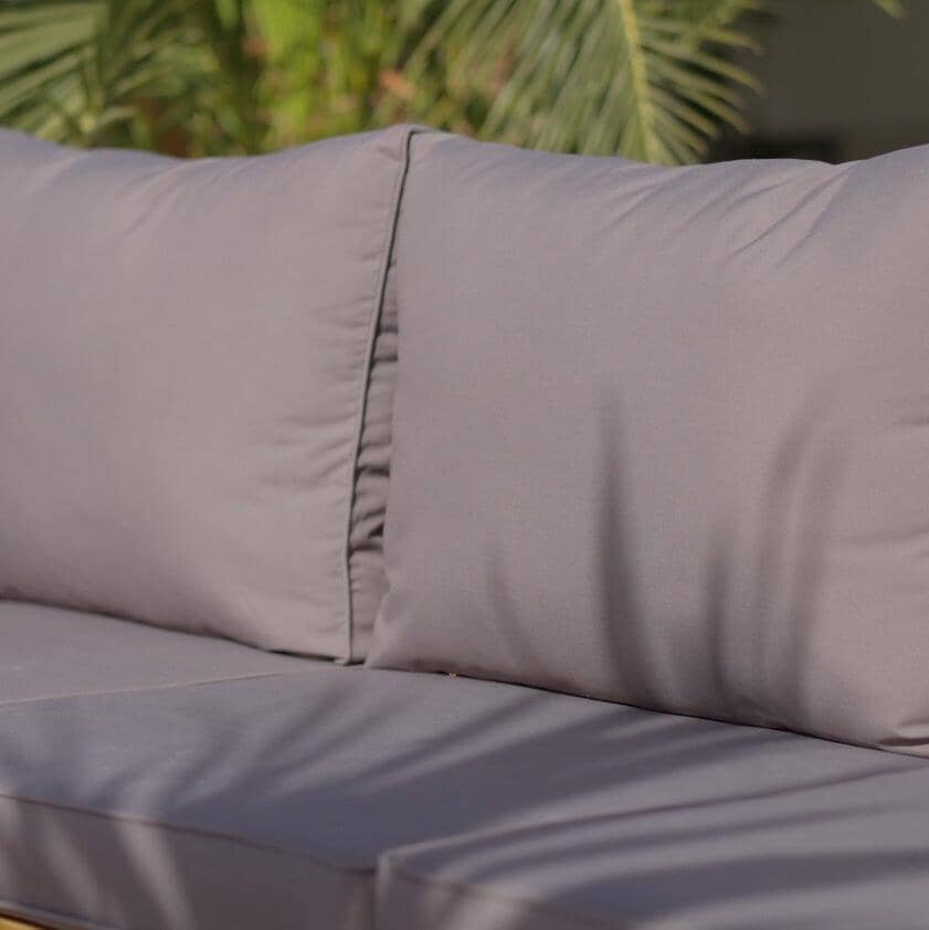 Rowan 4 Seater Wooden Garden Corner Sofa Set - Grey - Image 5