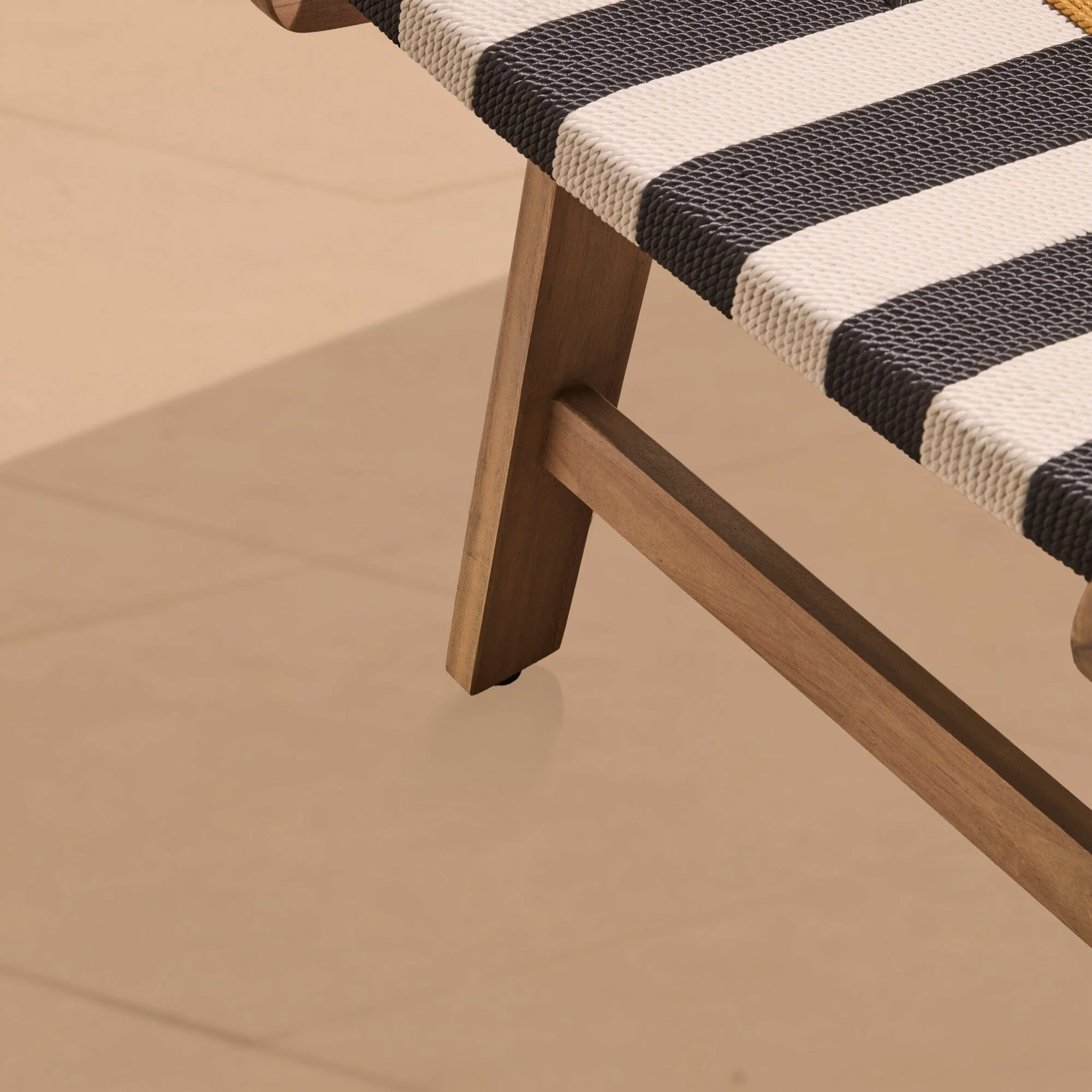 Saffron White Acacia Occasional Chair - Beige/Black/Yellow Rope - Image 6