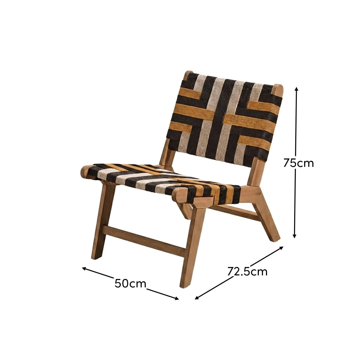 Saffron White Acacia Occasional Chair - Beige/Black/Yellow Rope - Image 9