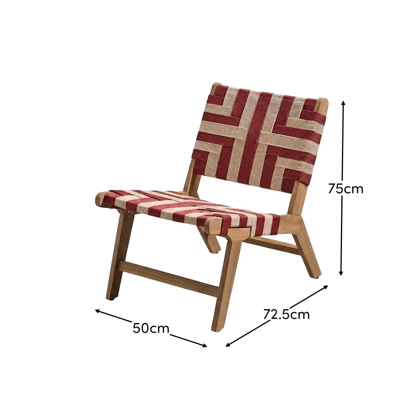 Saffron White Acacia Occasional Chair - Beige/Paprika Rope - Image 8