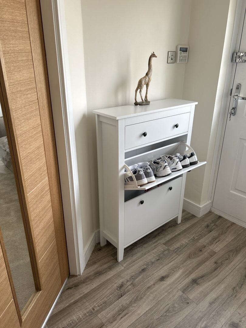 Sandhurst Shoe Cabinet - 3 Door - White - Image 3