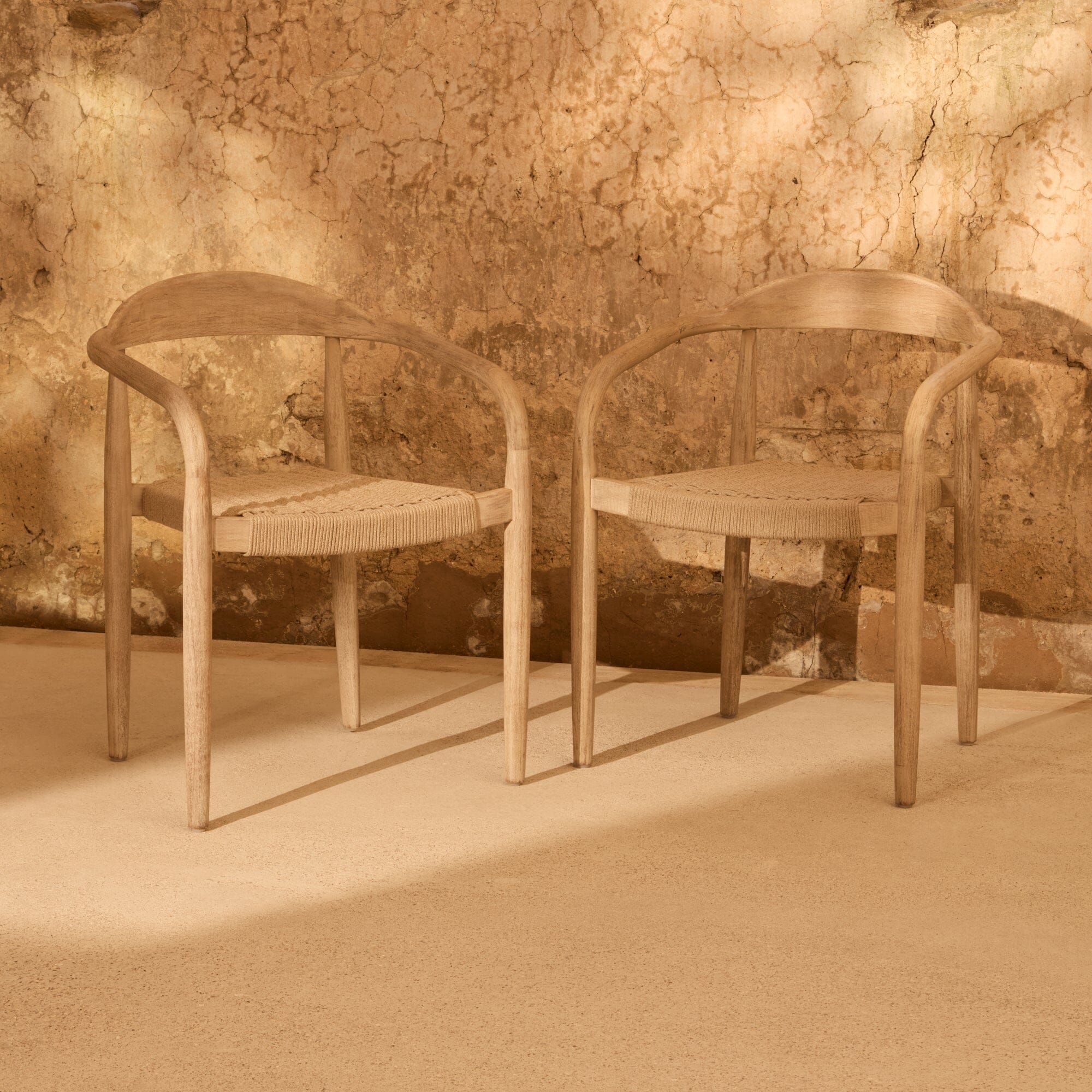 Sasha Sand Rope Garden Chairs - Set of 2