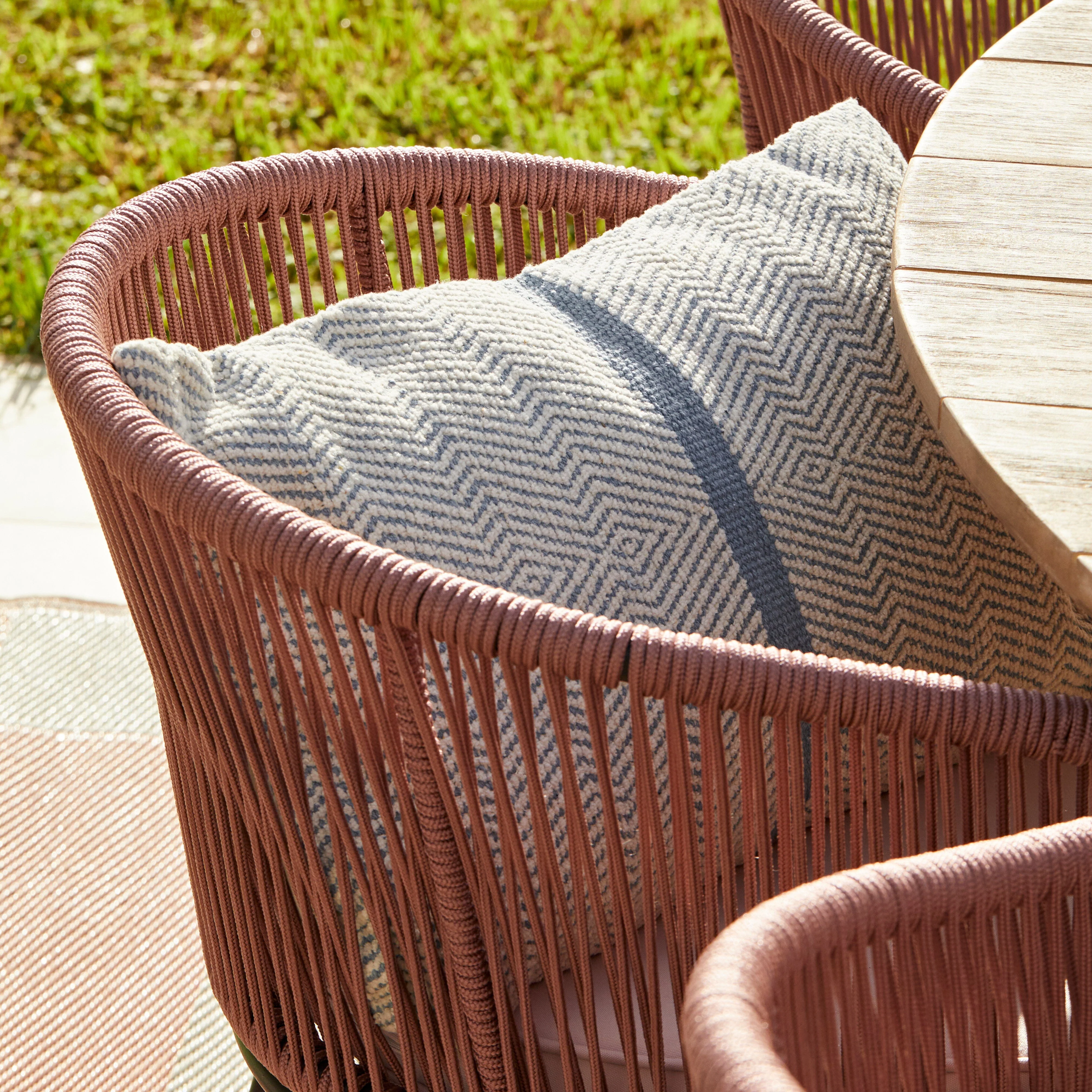 Hali 6 Seater Wooden Outdoor Dining Set with Hali Pink Chairs - 175cm - Image 10