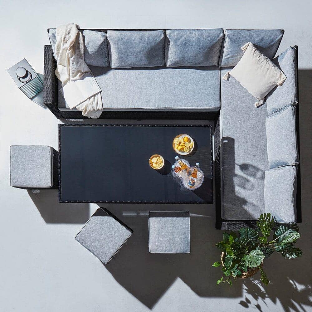 Aston Corner Sofa Cushion Cover Set - Grey/Black - Image 6