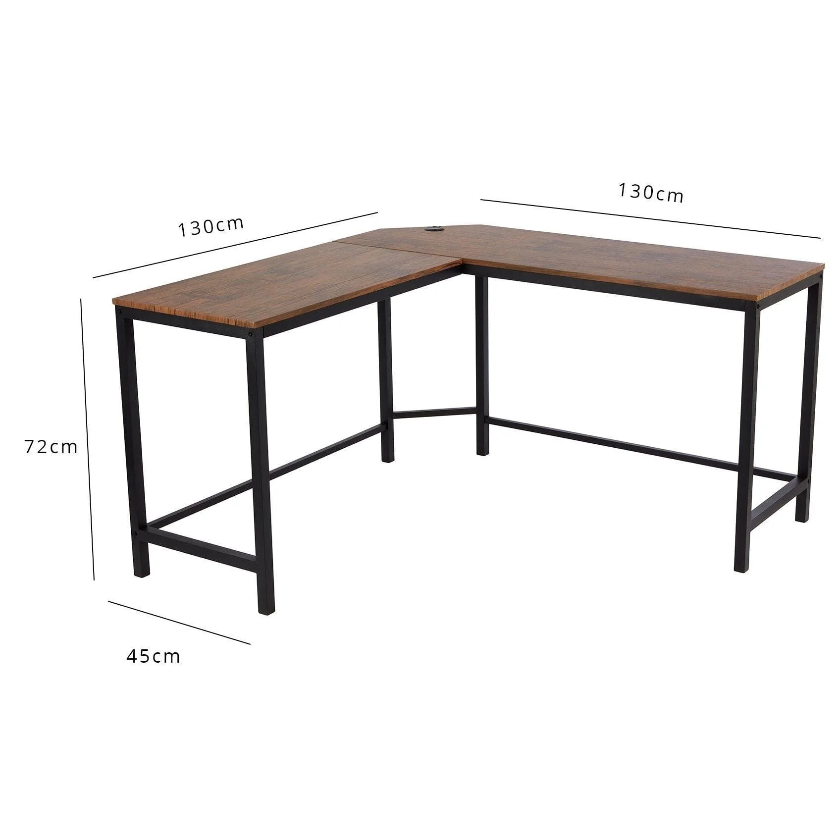 Sheffield Corner Desk - Black/Natural & Sheffield Chair - Brown - Image 9