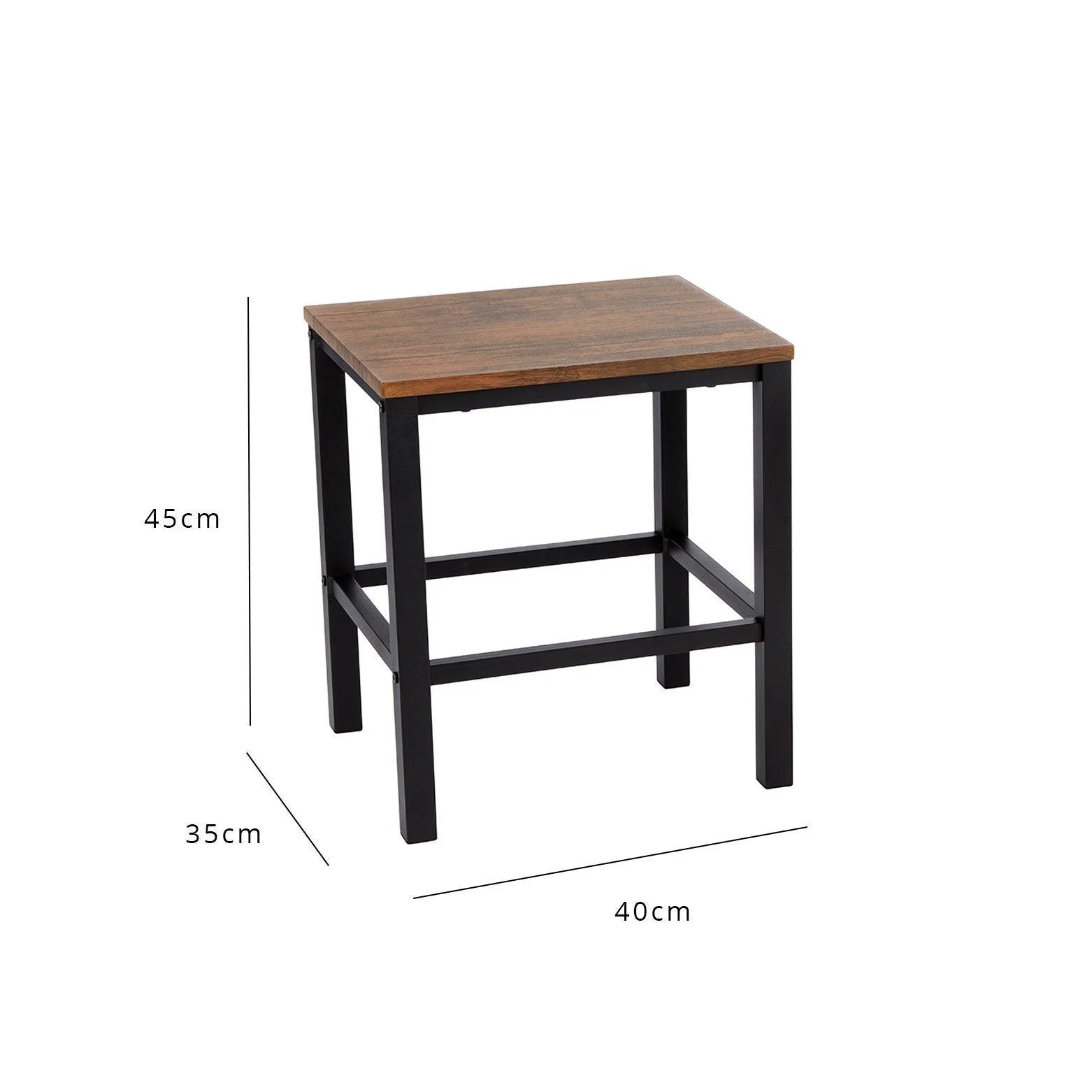 Sheffield Rich Oak Dining Table Set - 4 Seater - Sheffield Stools - Matte Black Legs - Image 10