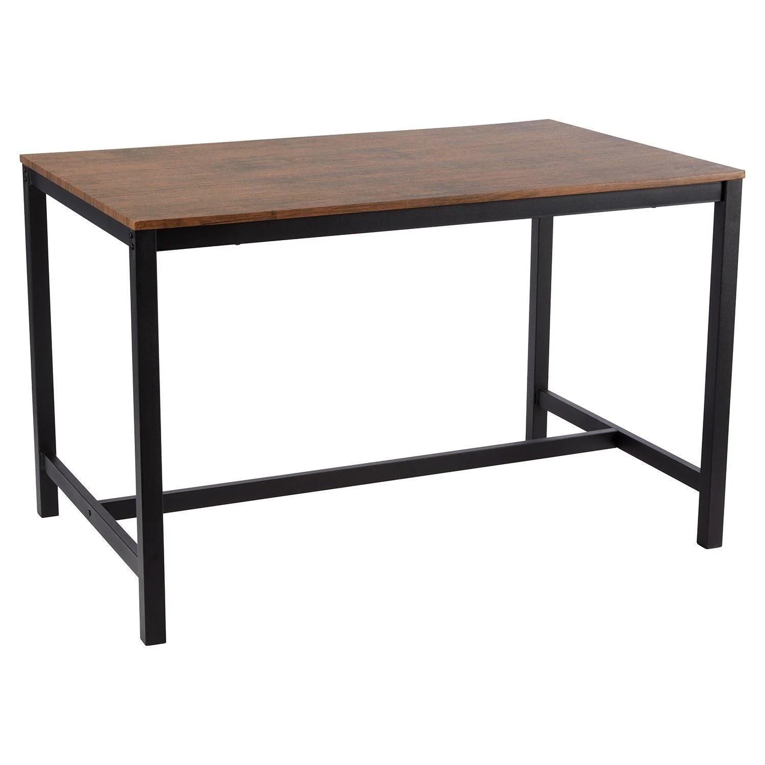 Sheffield Rich Oak Dining Table Set - 4 Seater - 1 Sheffield Bench & 2 Stools - Matte Black Legs - Image 9