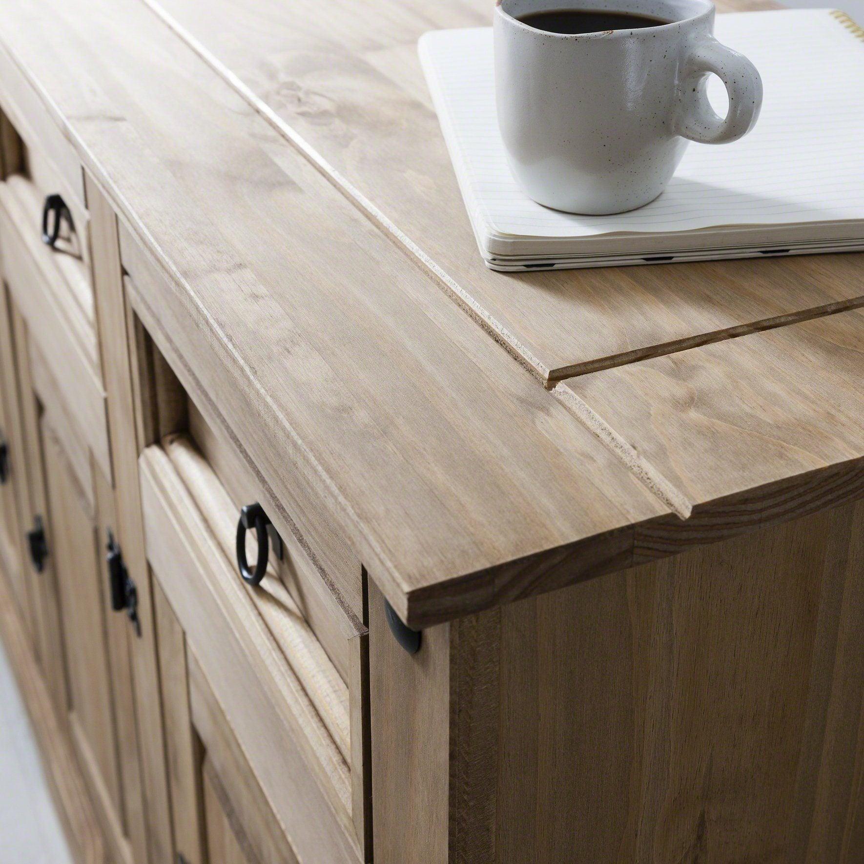 Sideboard - 3 Drawers 3 Doors - Solid Pine - Image 3