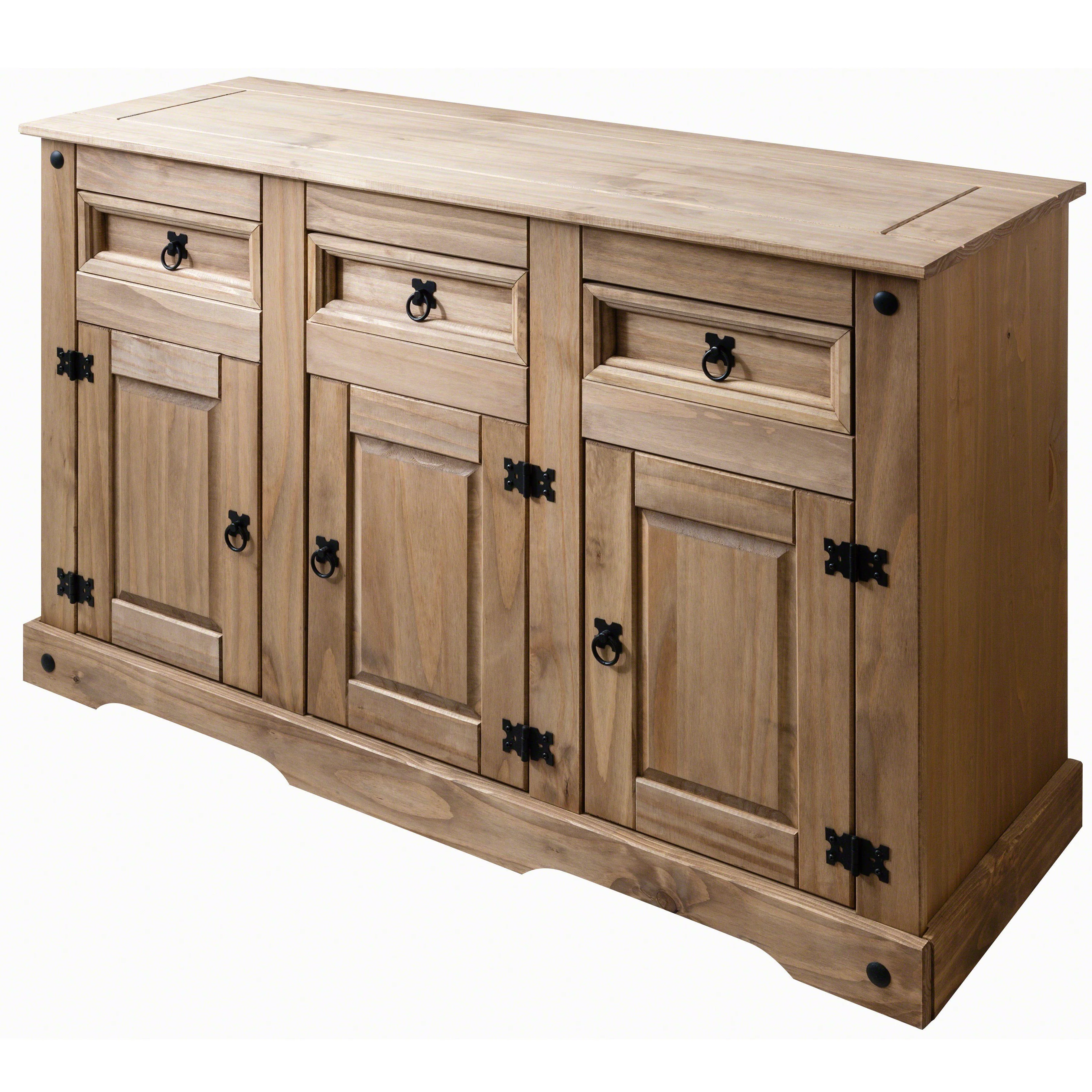 Sideboard - 3 Drawers 3 Doors - Solid Pine - Image 7