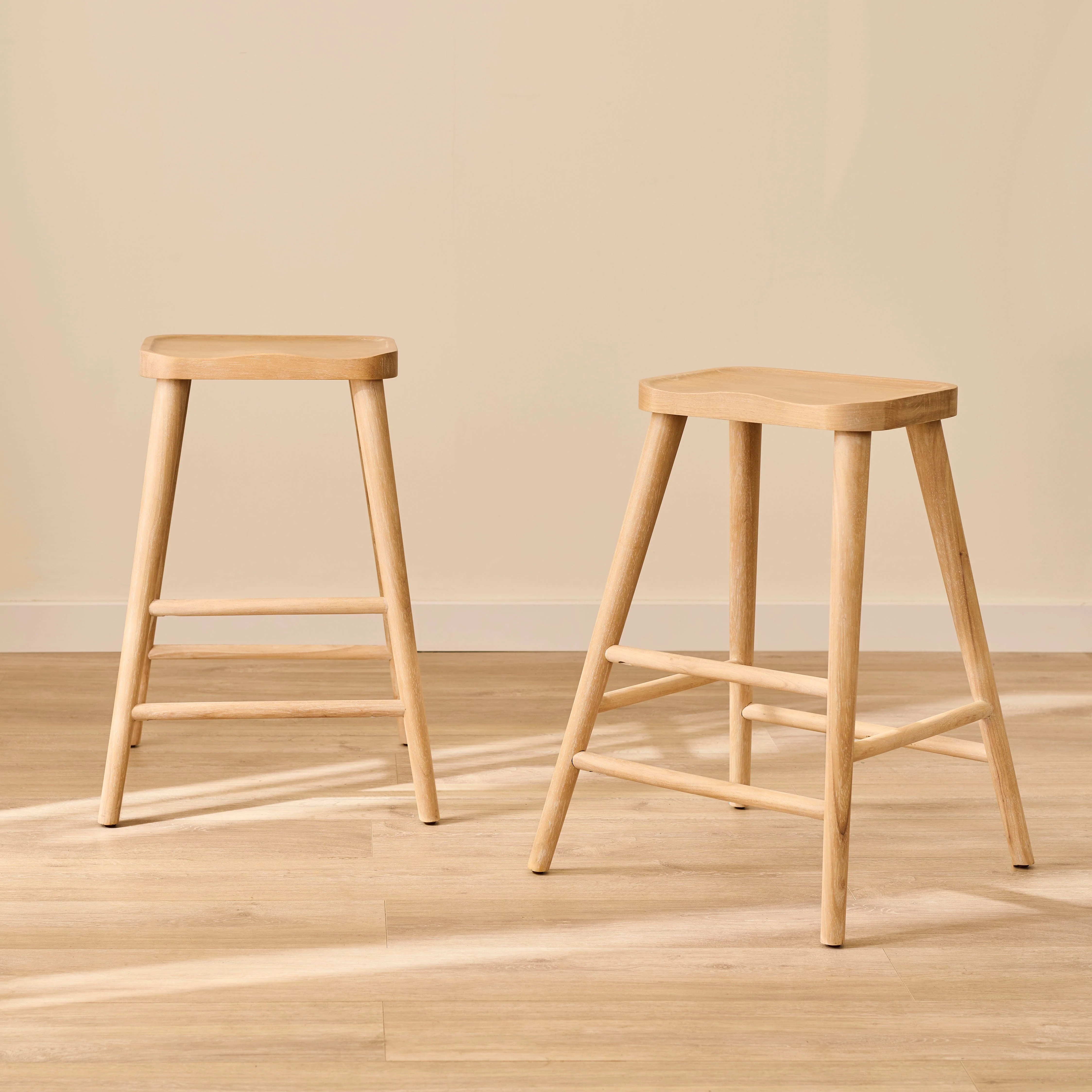 Silvester Whitewash Bar Stool