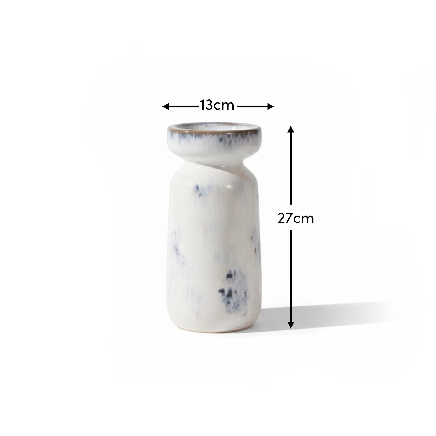 Sintra Ceramic 26.5cm Candle Holder - Cornflower Reactive Glaze - Image 8