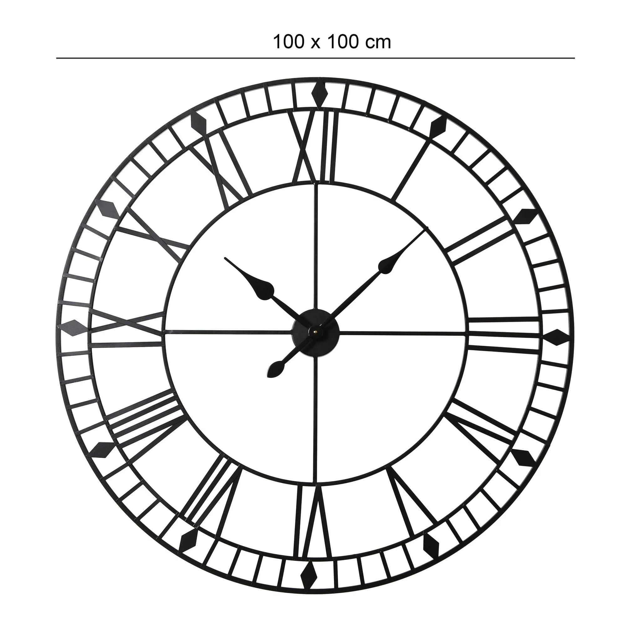 Riseley Large Skeleton Wall Clock - Black - Image 8