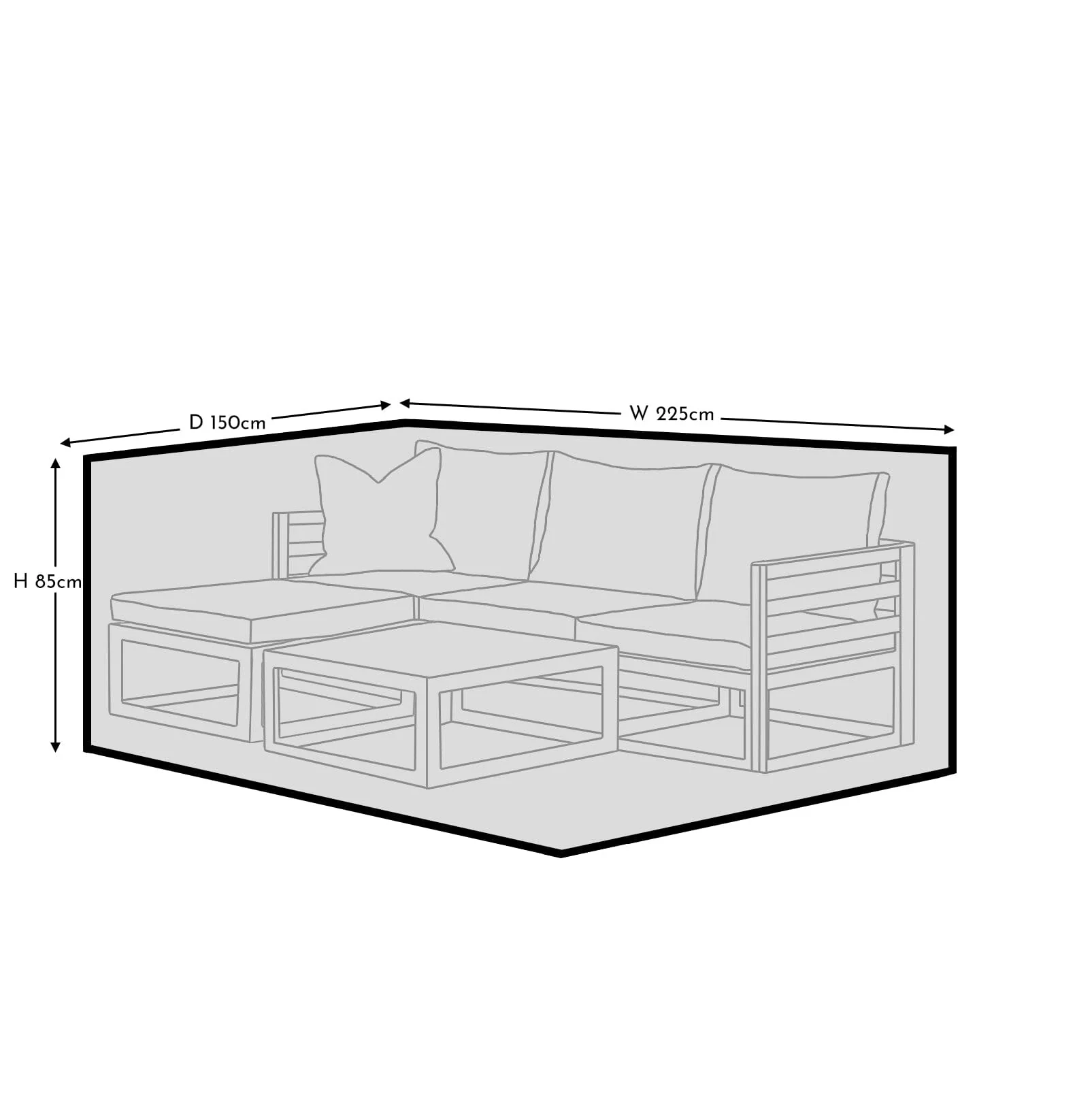 Outlet - Small Garden Corner Sofa Set Furniture Cover - Rowan - Aria & Weston - Image 5
