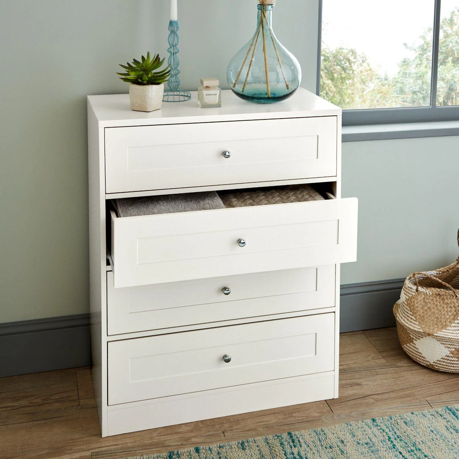 Stevie Chest of Drawers - 4 Drawer - White - Image 4