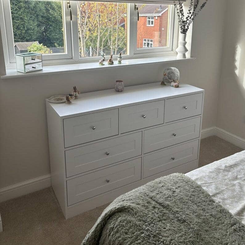 Stevie 7 Drawer Chest of Drawers - White - Image 3