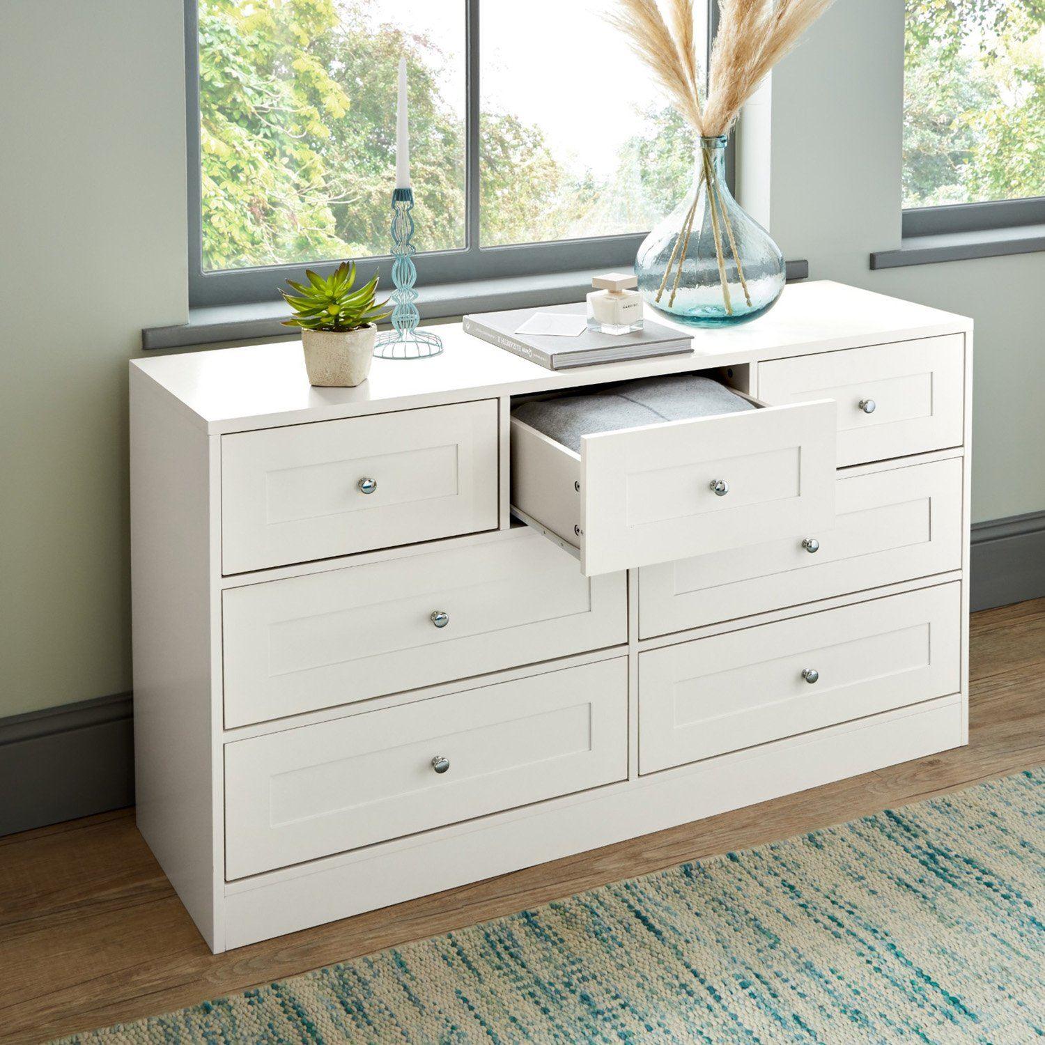 Stevie 7 Drawer Chest of Drawers - White - Image 5