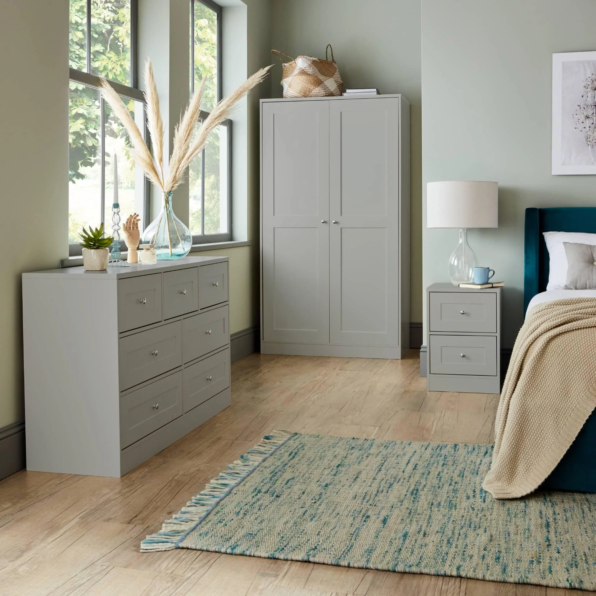 Stevie Double Wardrobe - Grey - Image 3