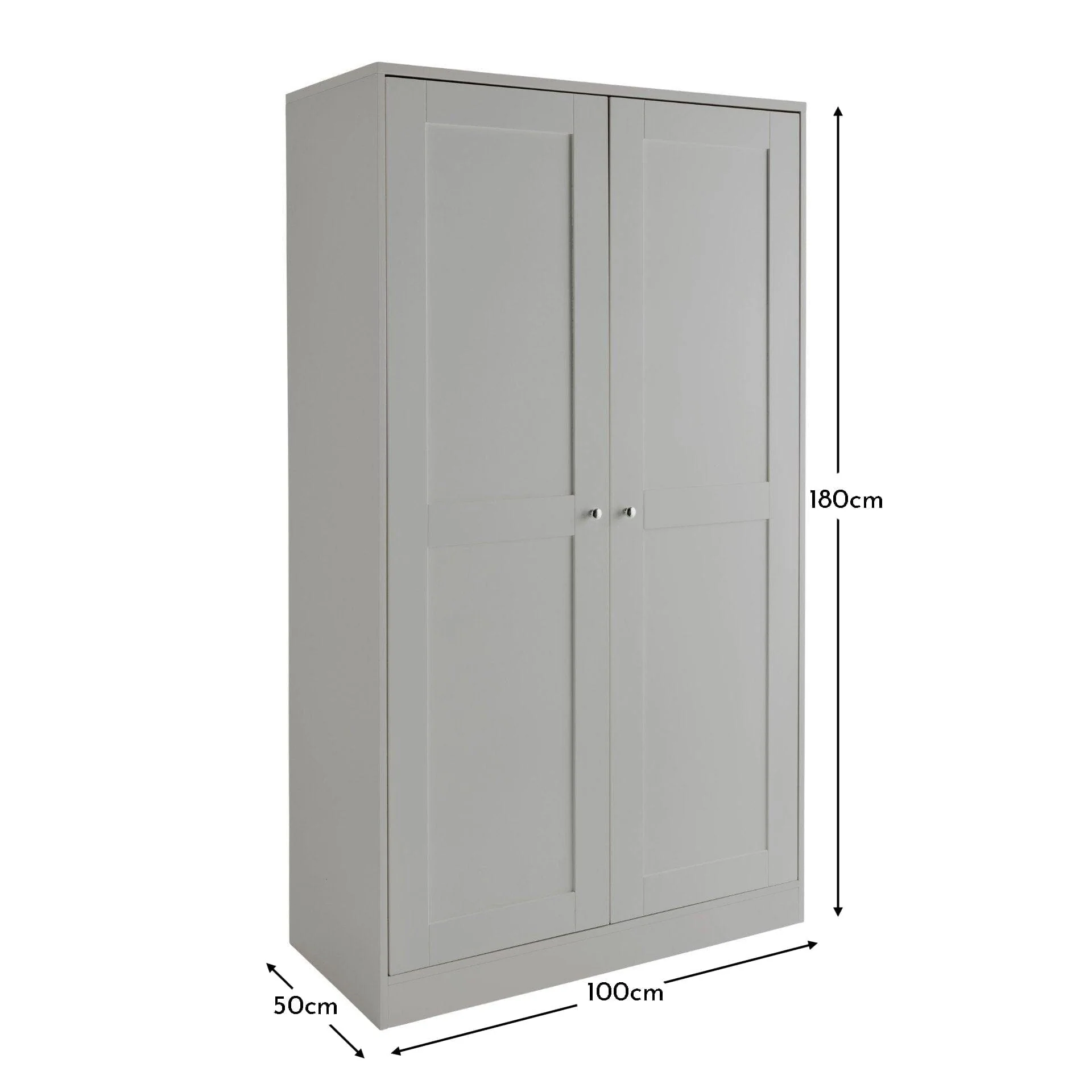 Stevie Double Wardrobe - Grey - Image 6