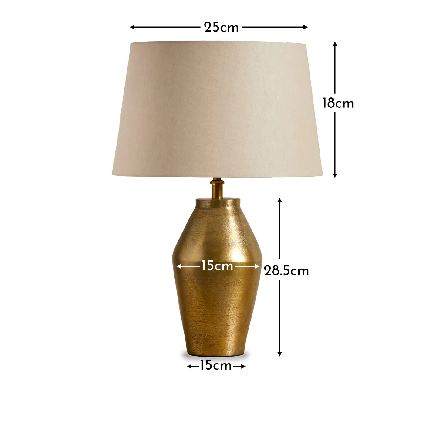 Thurlestone Gold Lamp with Coningsby Taupe Shade - 30cm - Image 14