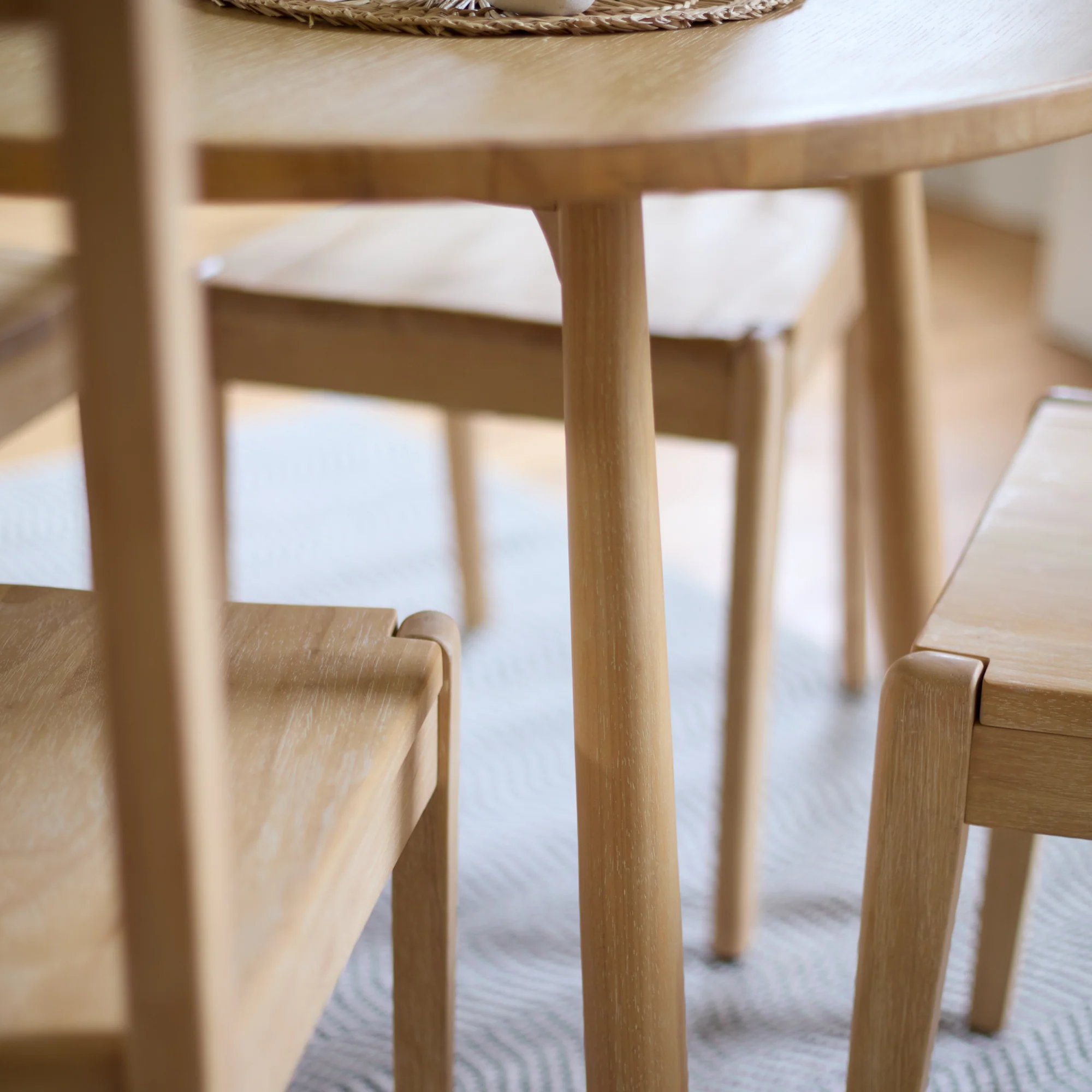 Tilly 100cm Round Dining Table - 4 Seater - Tilly Dining Chairs - Whitewash Oak - Image 2