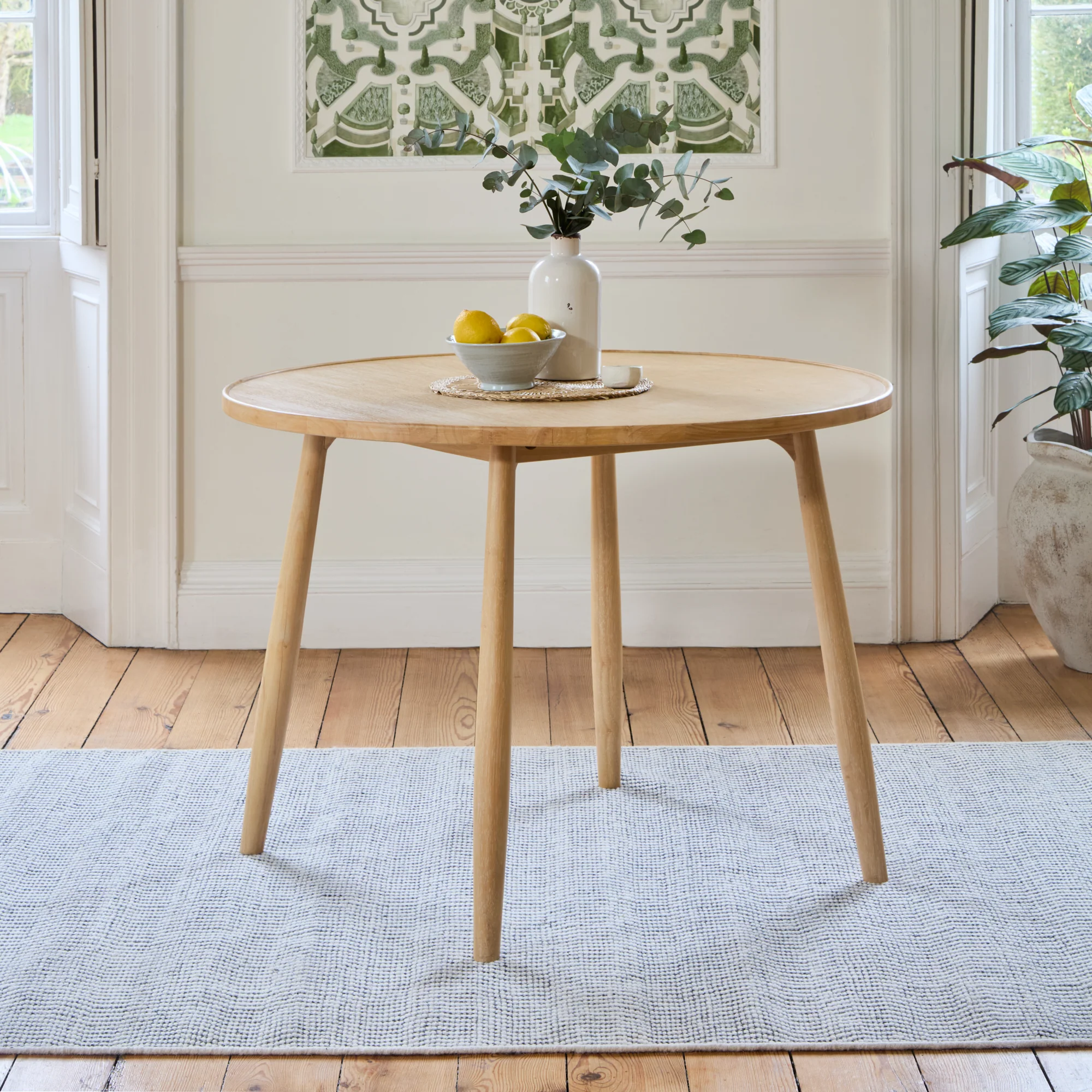 Tilly 100cm Round Dining Table - Whitewash Oak
