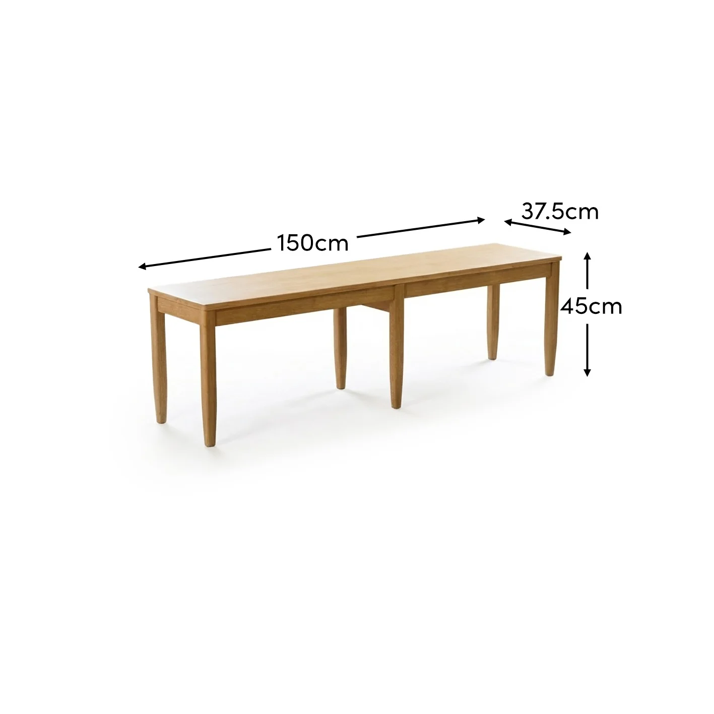 Tilly 150cm Wooden Bench - Whitewash Oak - Image 8