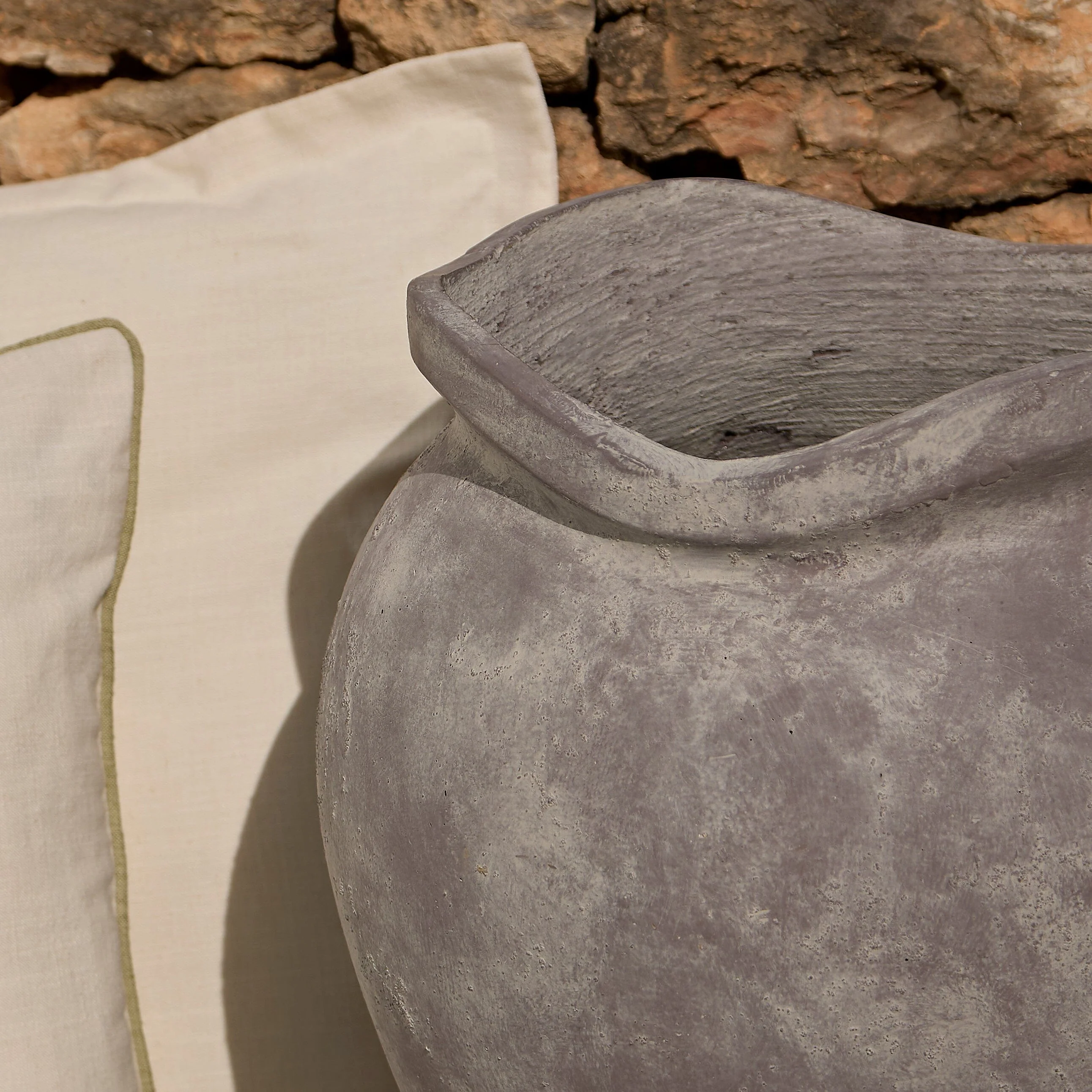 Tomar Fiber Cement 46cm Planter - Rustic Grey - Image 3