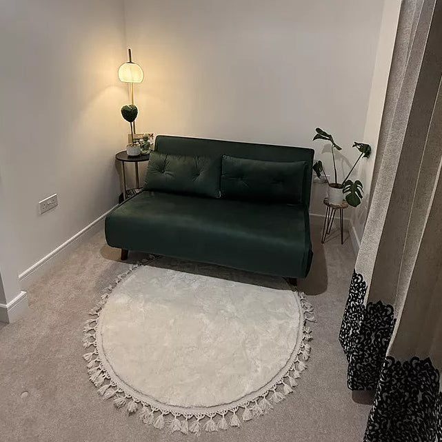 Una 2 Seater Double Sofa Bed - Green Velvet - Image 6