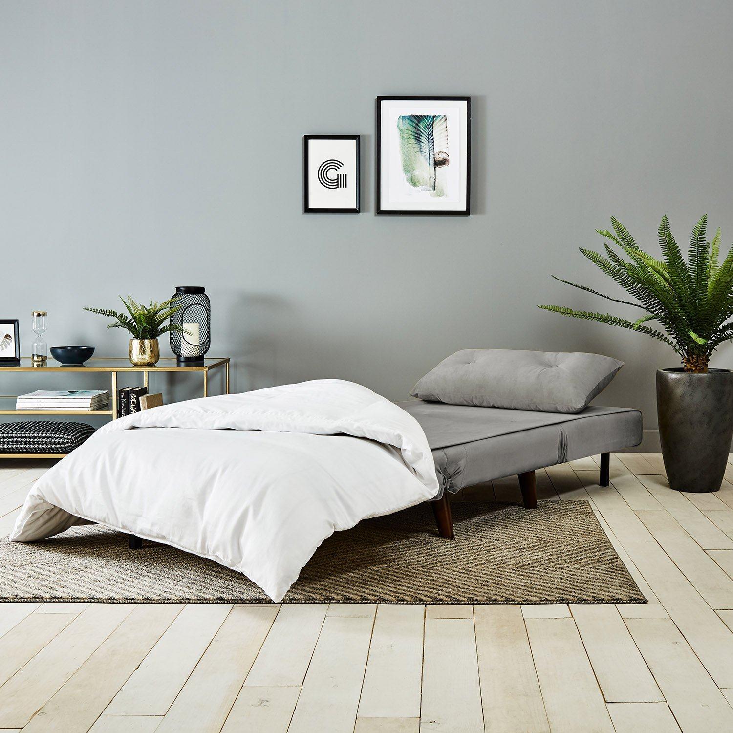 Una Single Sofa Bed - Grey Velvet - Image 5