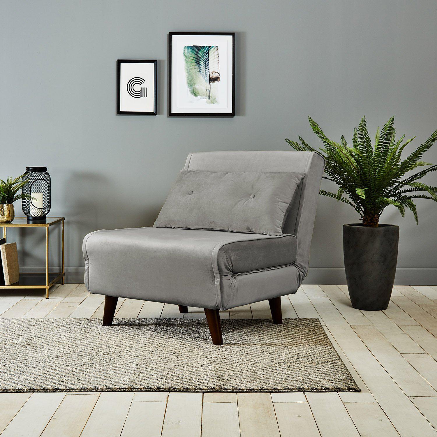 Una Single Sofa Bed - Grey Velvet - Image 6