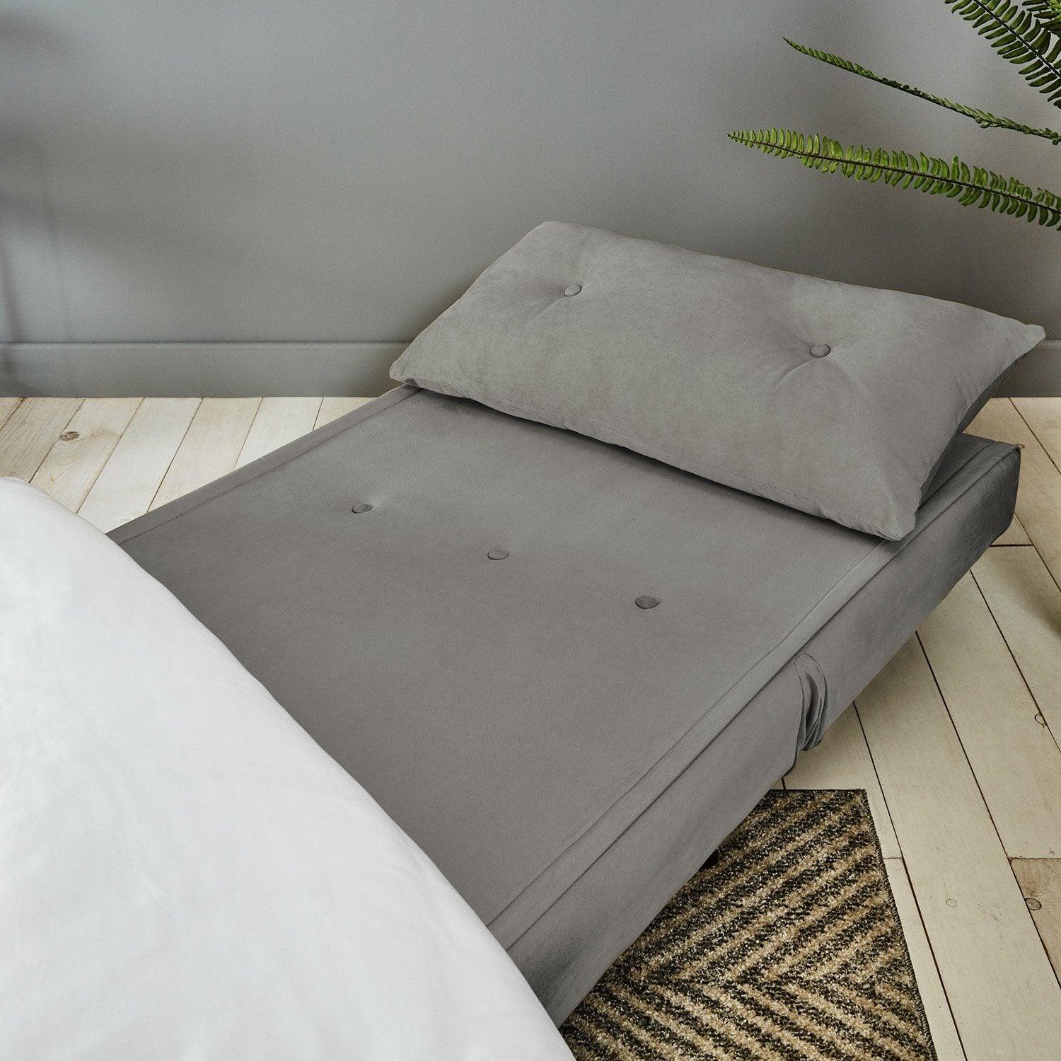 Una Single Sofa Bed - Grey Velvet - Image 8