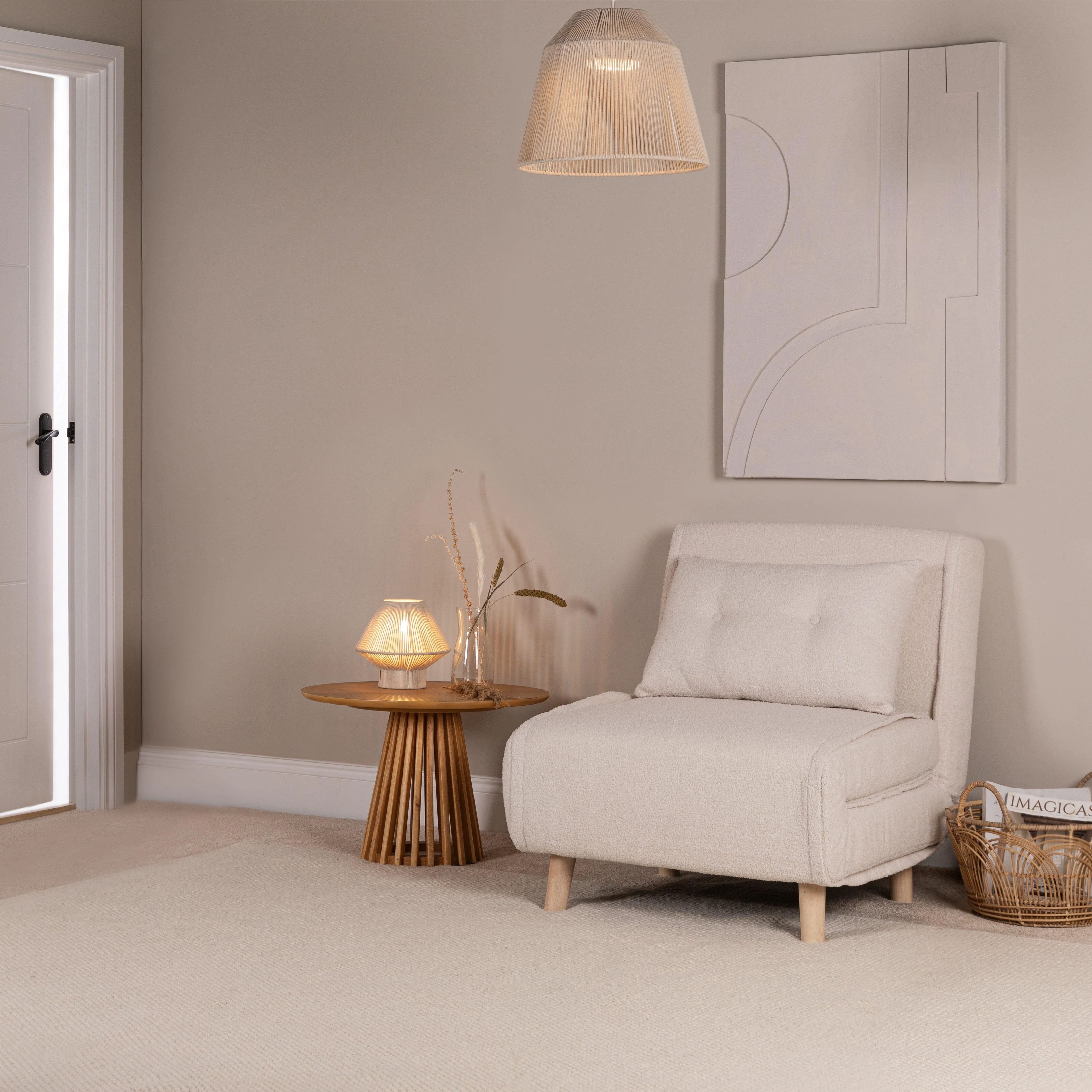 Una Single Sofa Bed - White Teddy - Image 7