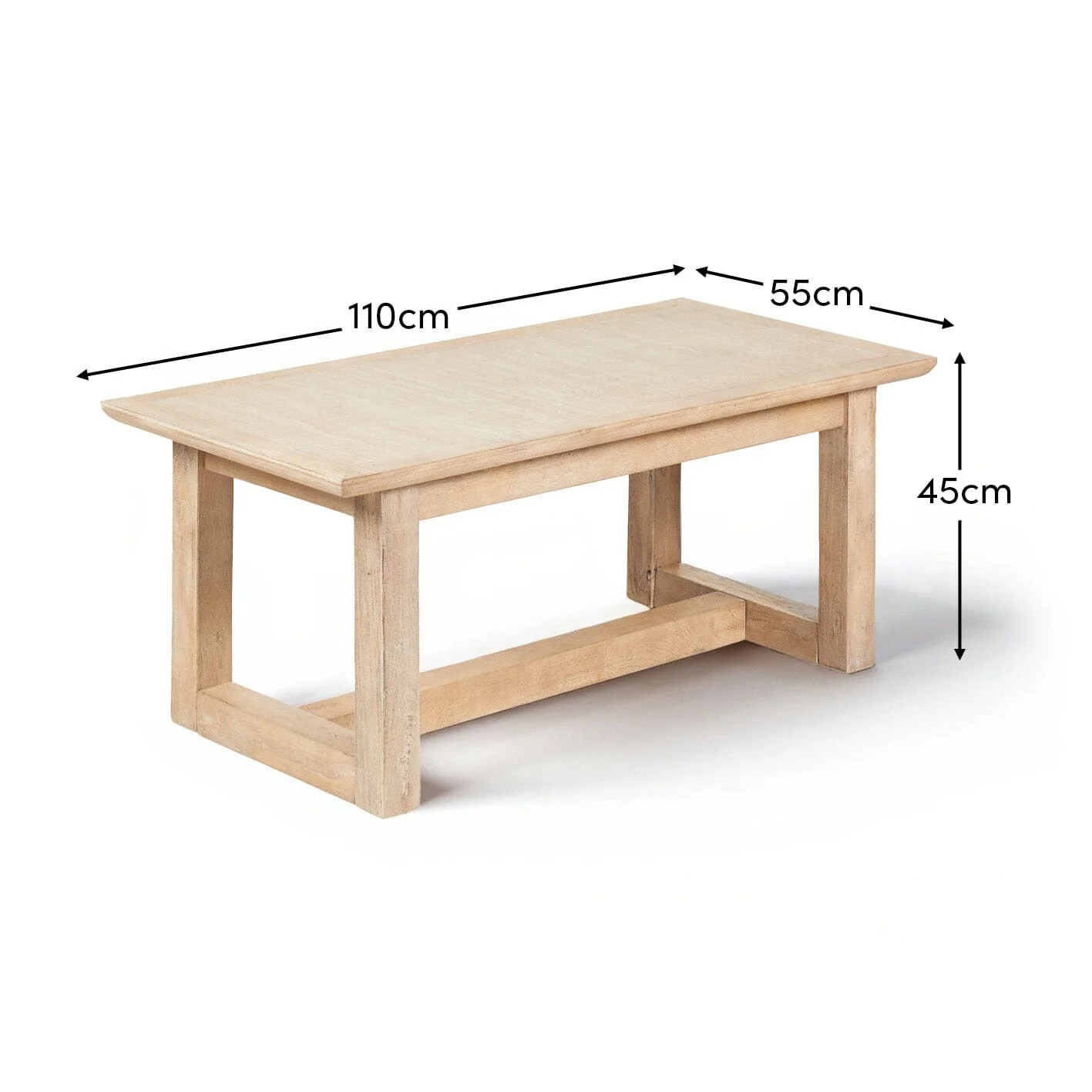 Valdis Mango Wood & Travertine Rectangular Coffee Table - Image 9