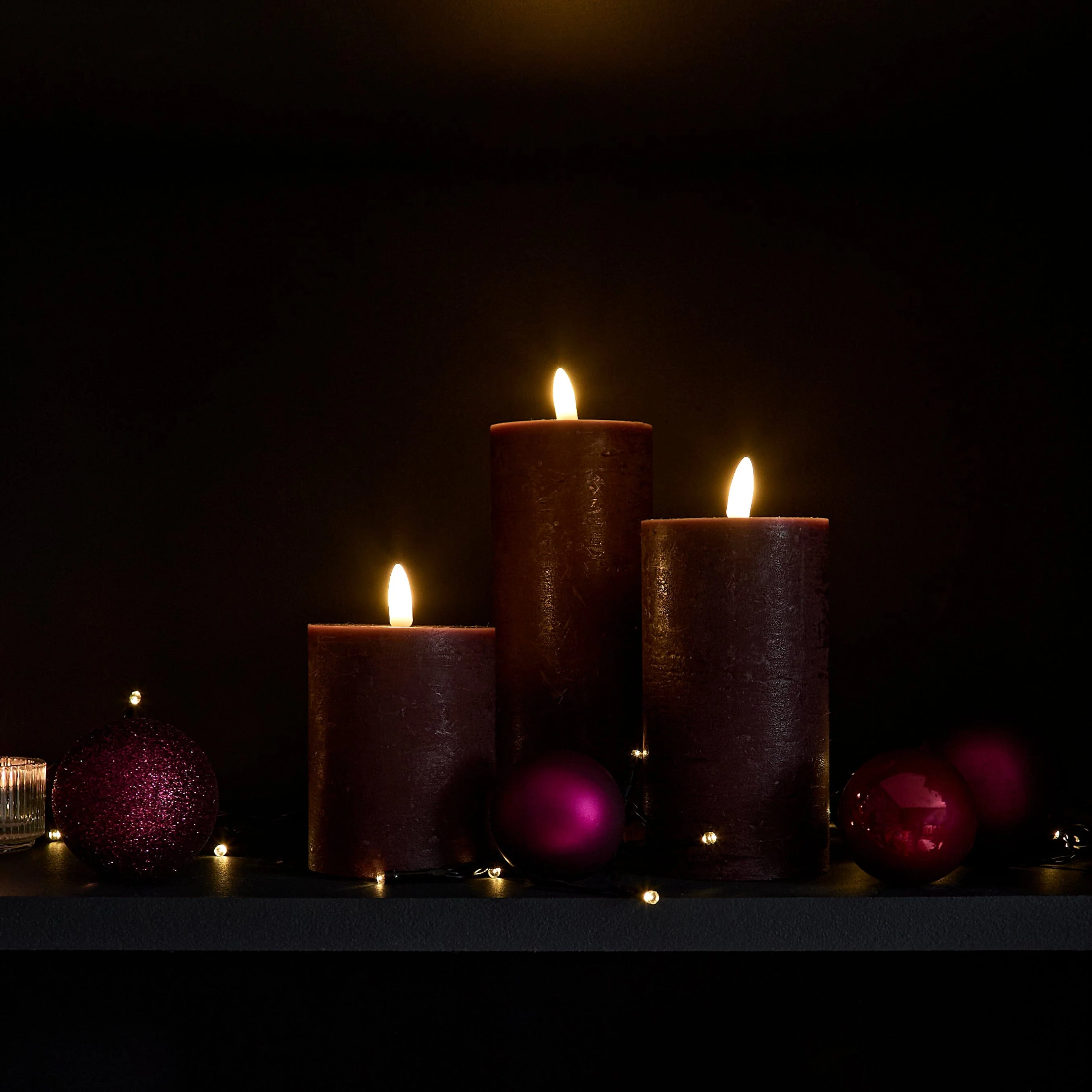 Valen Shatterproof Mixed Baubles - Set of 30 - Burgundy Red - Image 5