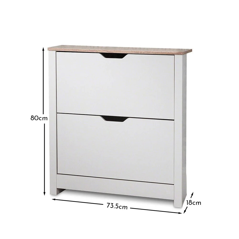 Windsor Shoe Cabinet - 2 Door - White - Image 8