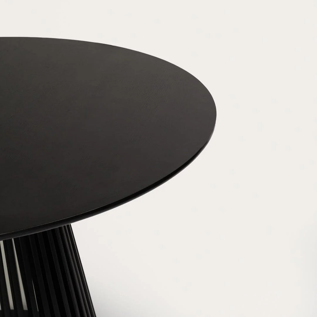 Willow Black Dining Table Set - 4 Seater - Freya Grey Dining Chairs - Black Oak Legs - Image 6