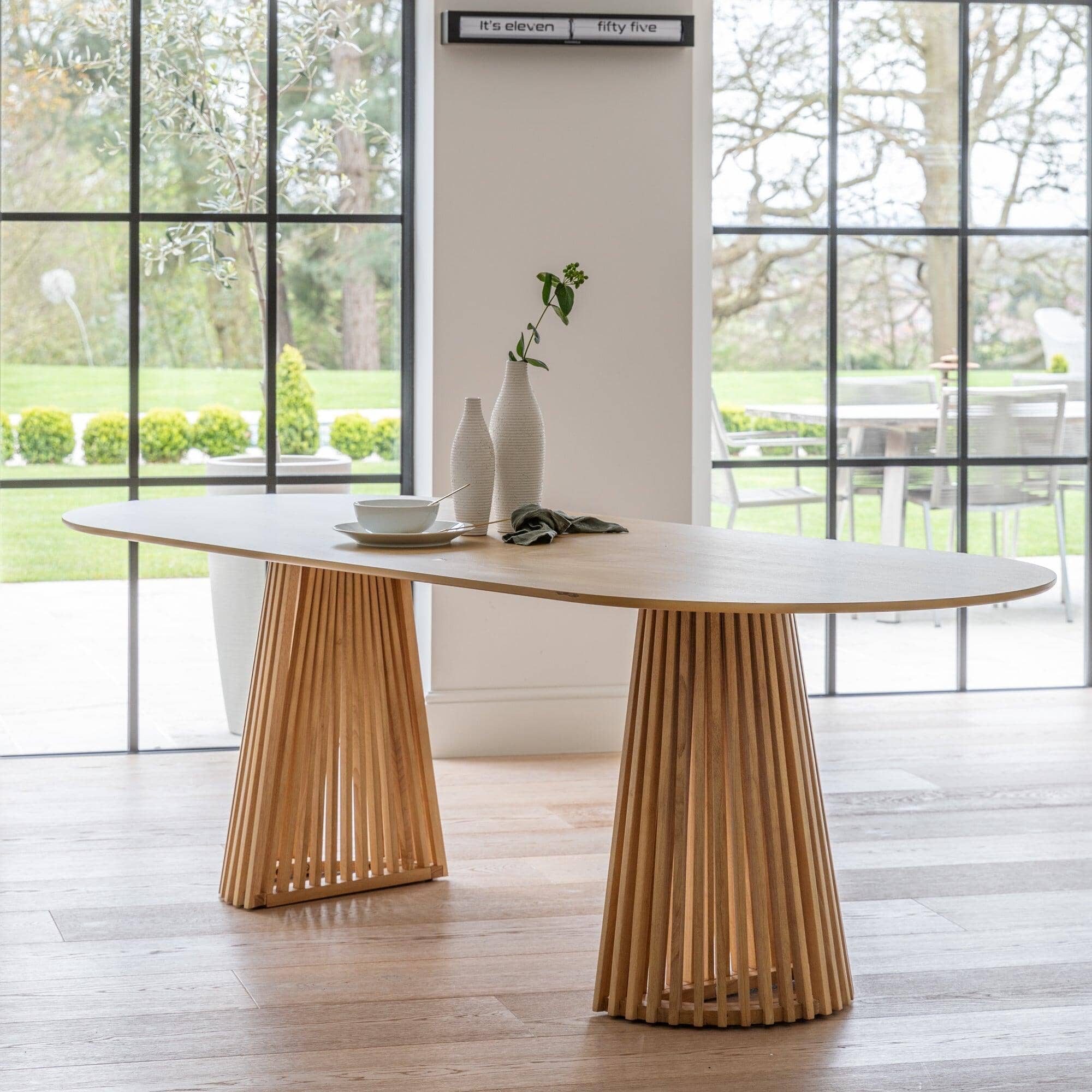 Willow Pale Oak  Dining Table Set - 8 Seater - Freya Sand Dining Chairs - Whitewash Legs - Image 8