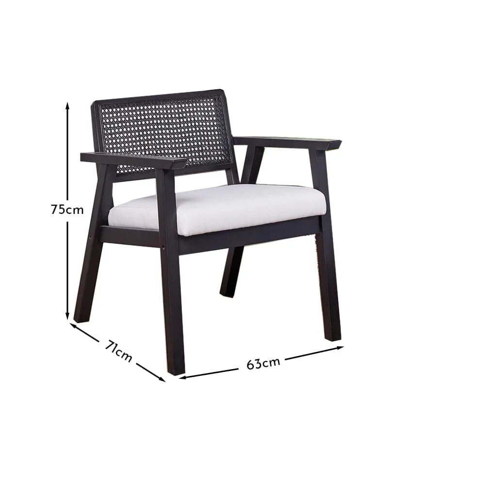 Willow Armchair Stained Black - Image 5