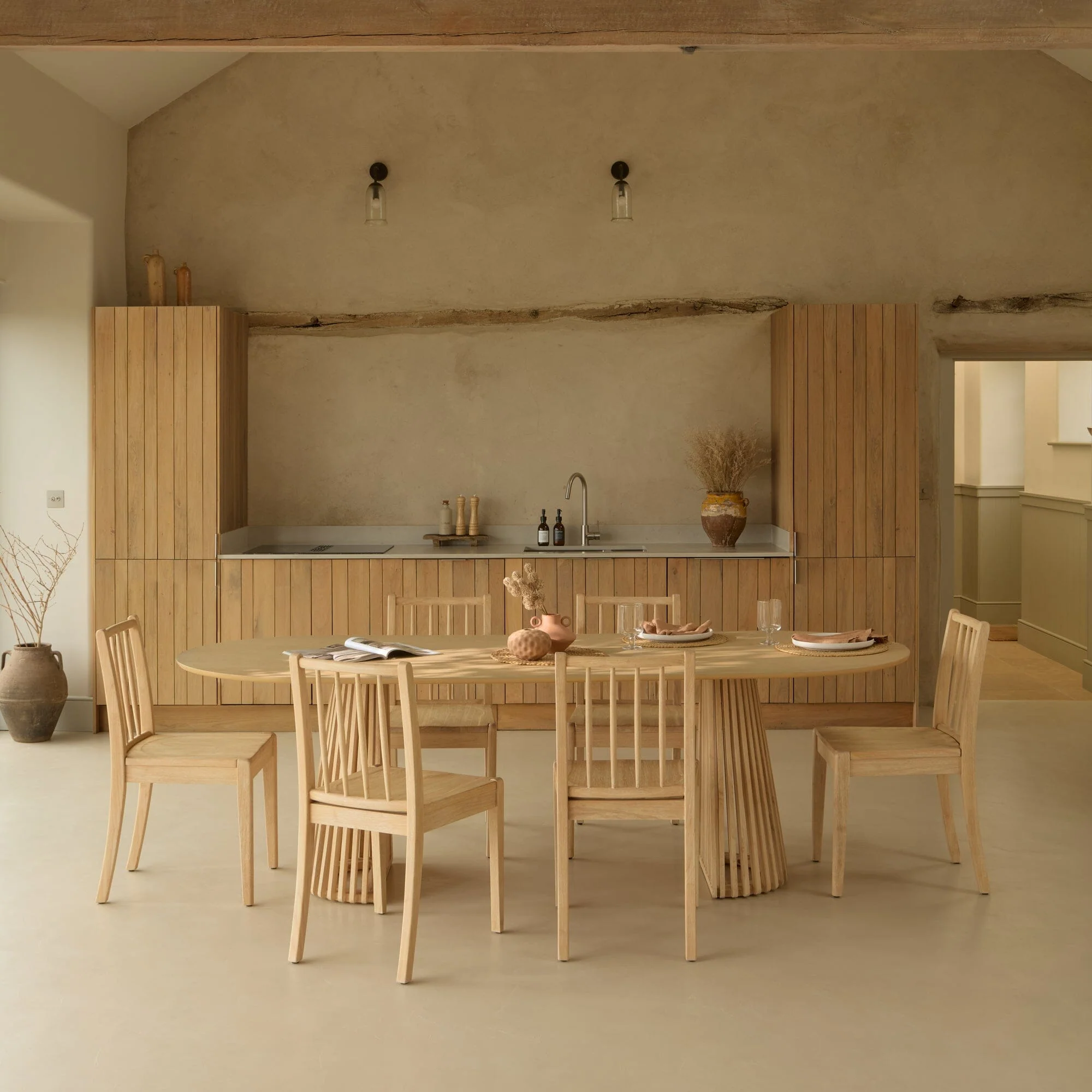 Willow Whitewash Oak Oval Dining Table Set - 6 Seater - Tilly Dining Chairs - Whitewash Oak Legs - Image 4