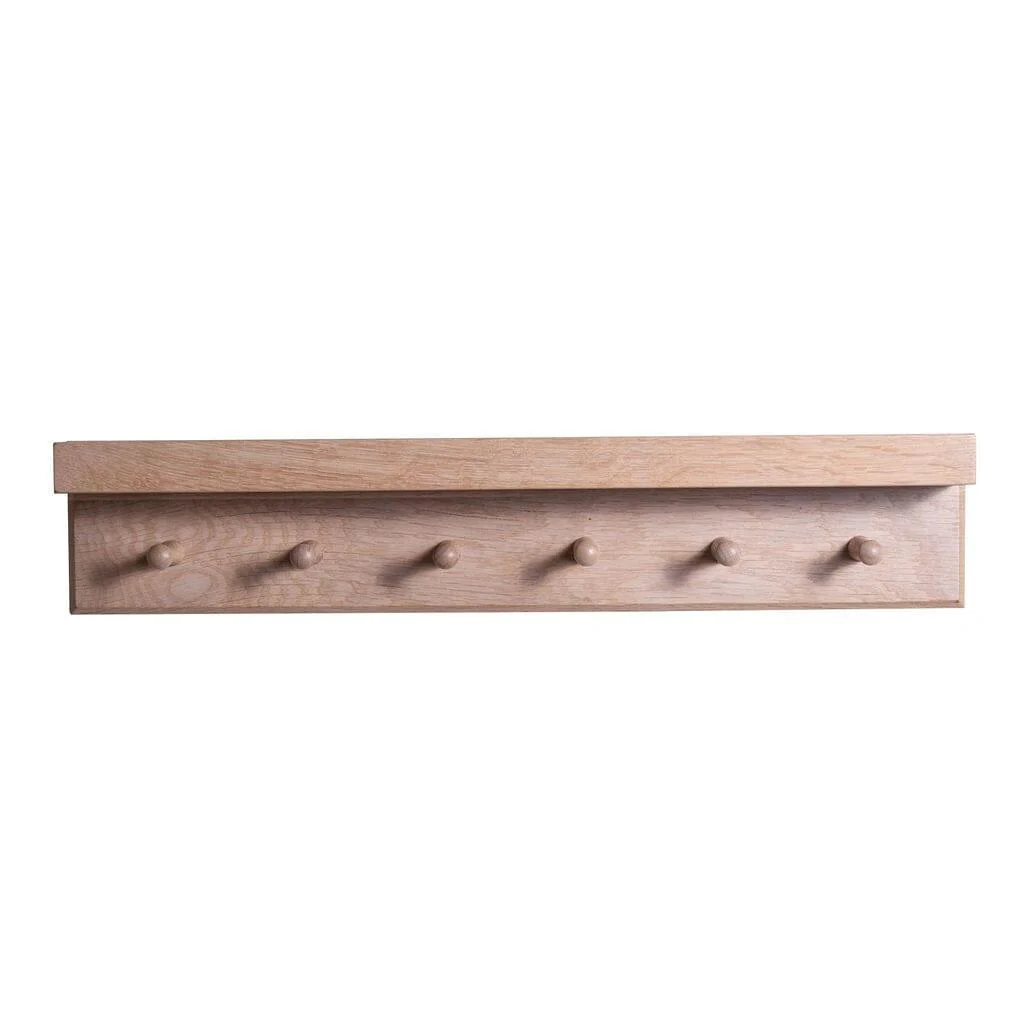 Outlet - Wooden Coat Hook with Shelf - Whitewash - Image 3