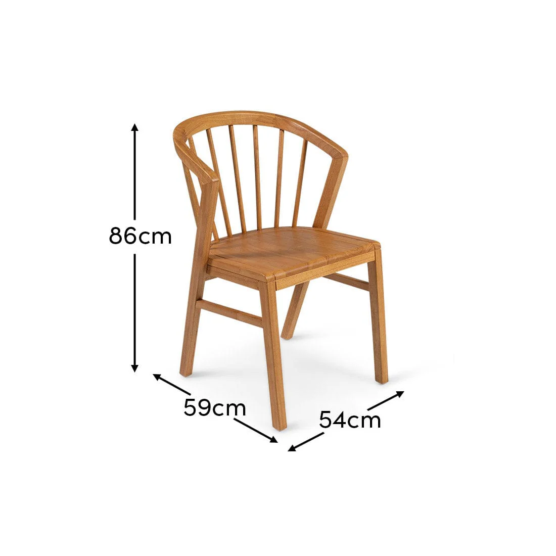 Mabel Oak Wooden Spindle Dining Chairs - Set of 2 - Image 8